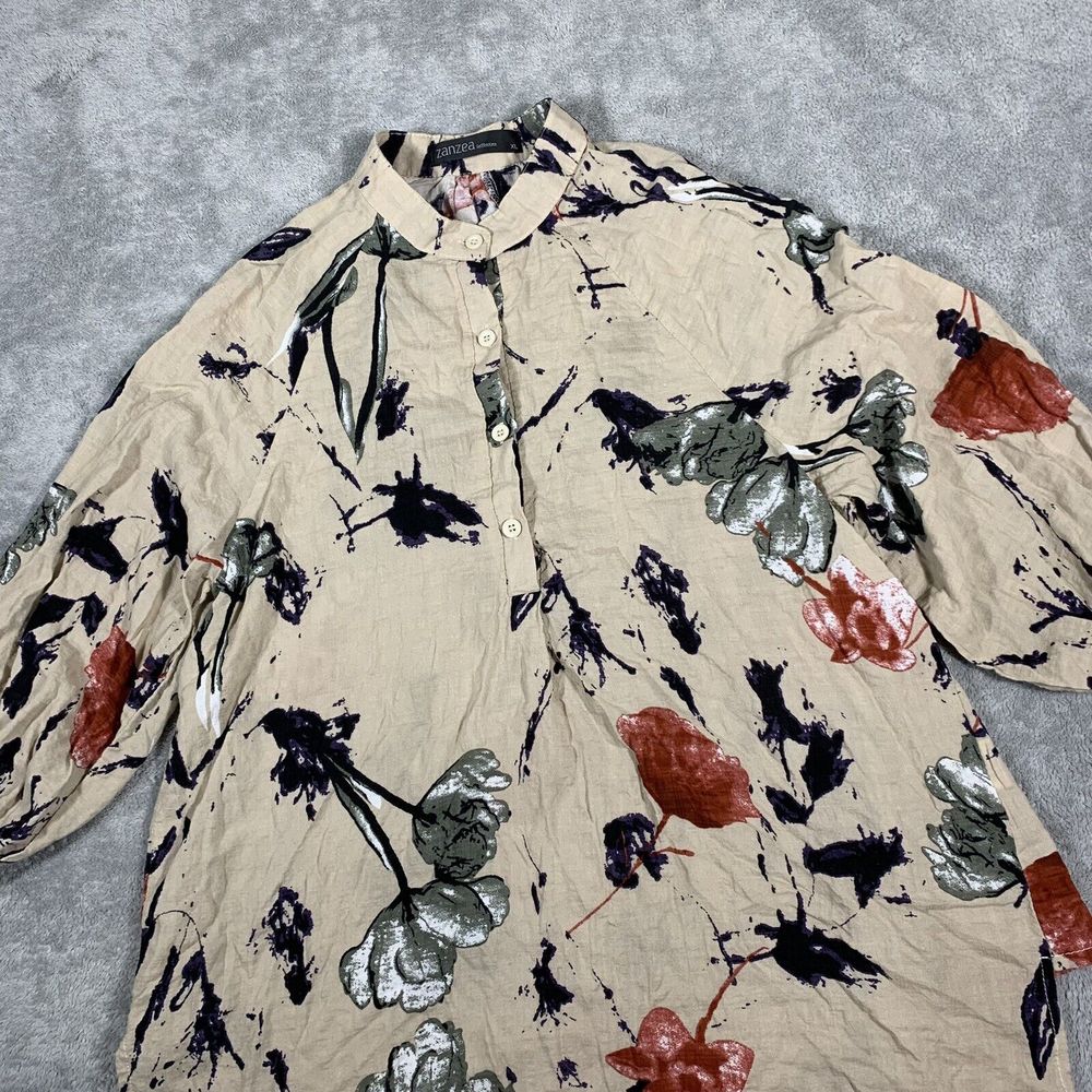 Zanzea Collection Floral Quarter Button Tunic Blouse Size XL Women’s - Picture 2 of 10